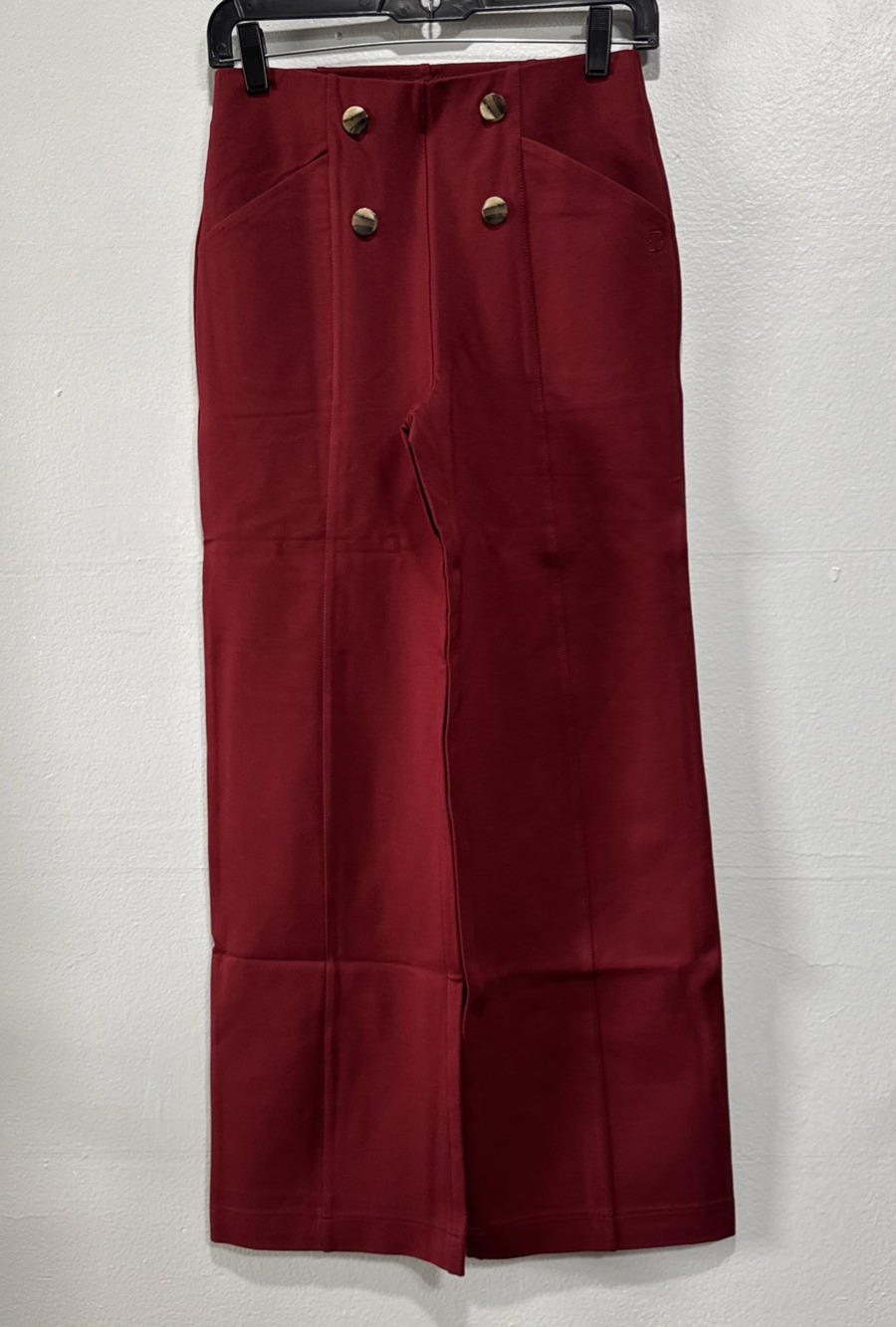 Betabrand Atlantic Pant Wide Leg Dress Pant Yoga Pants S Petite Oxblood Business